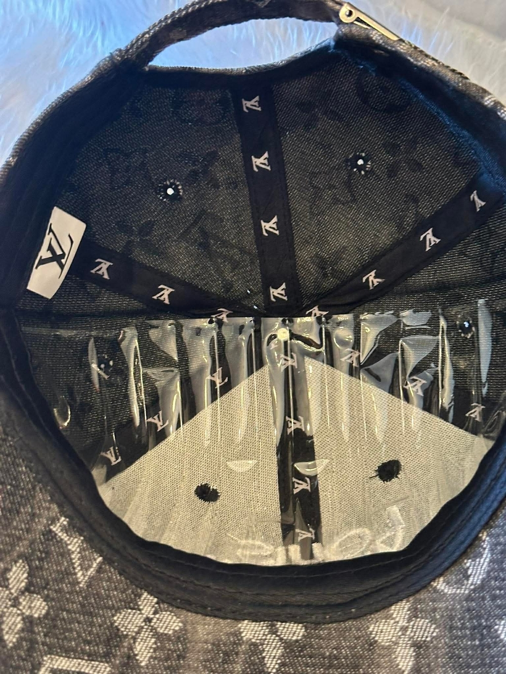 Black Monogram Denim Baseball Cap - Picture 2 of 2